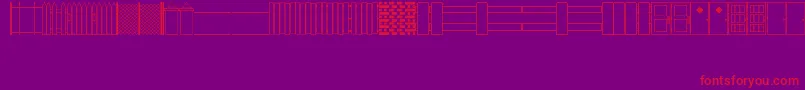 WallsFencesDoorsJl Font – Red Fonts on Purple Background