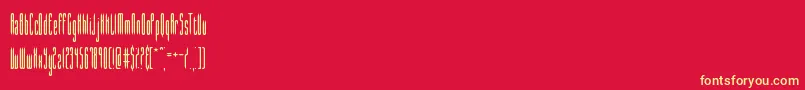 SlenderBrk-Schriftart – Gelbe Schriften auf rotem Hintergrund