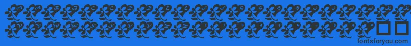 Police LcrFlowersFromMyHeart – polices noires sur fond bleu