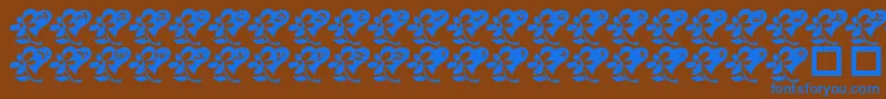 LcrFlowersFromMyHeart Font – Blue Fonts on Brown Background