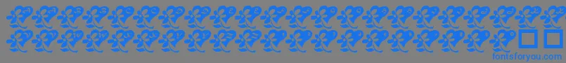 LcrFlowersFromMyHeart Font – Blue Fonts on Gray Background