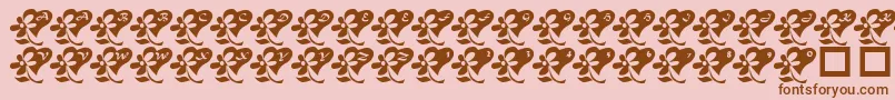 LcrFlowersFromMyHeart Font – Brown Fonts on Pink Background