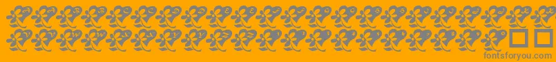 フォントLcrFlowersFromMyHeart – オレンジの背景に灰色の文字