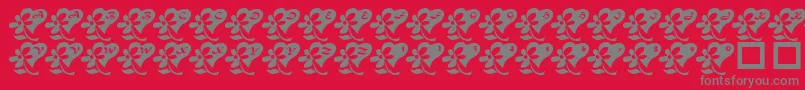 Saiba mais sobre a fonte LcrFlowersFromMyHeart Fonte LcrFlowersFromMyHeart – fontes cinzas em um fundo vermelho