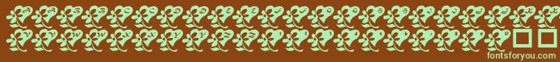 LcrFlowersFromMyHeart Font – Green Fonts on Brown Background