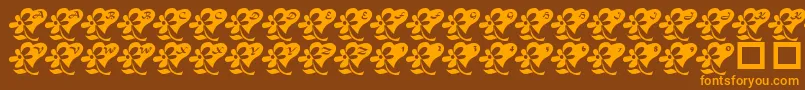 Шрифт LcrFlowersFromMyHeart – оранжевые шрифты на коричневом фоне