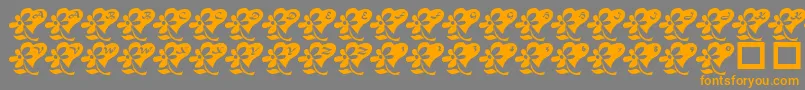 LcrFlowersFromMyHeart Font – Orange Fonts on Gray Background