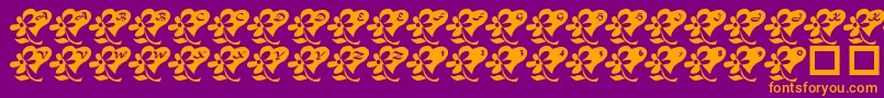 fuente LcrFlowersFromMyHeart – Fuentes Naranjas Sobre Fondo Morado