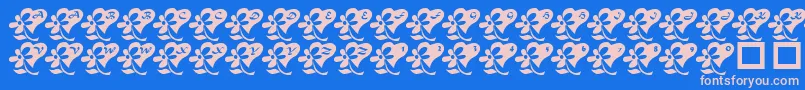 LcrFlowersFromMyHeart-Schriftart – Rosa Schriften auf blauem Hintergrund