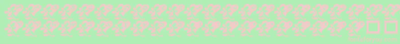 Fonte LcrFlowersFromMyHeart – fontes rosa em um fundo verde