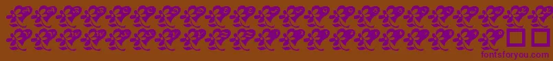 LcrFlowersFromMyHeart Font – Purple Fonts on Brown Background