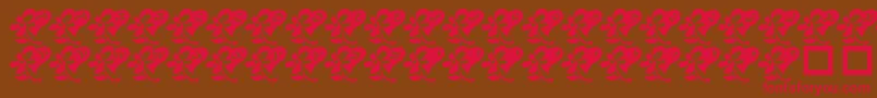 LcrFlowersFromMyHeart-fontti – punaiset fontit ruskealla taustalla