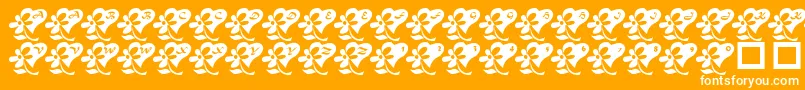 LcrFlowersFromMyHeart Font – White Fonts on Orange Background