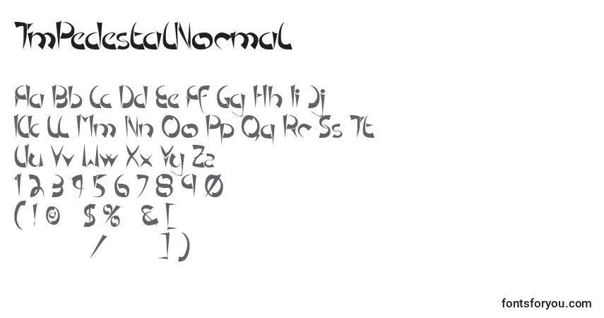 Schriftart TmPedestalNormal – Alphabet, Zahlen, spezielle Symbole