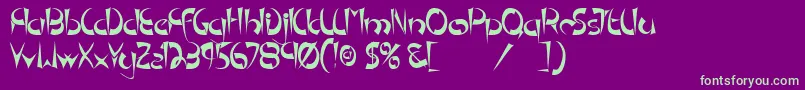 TmPedestalNormal Font – Green Fonts on Purple Background