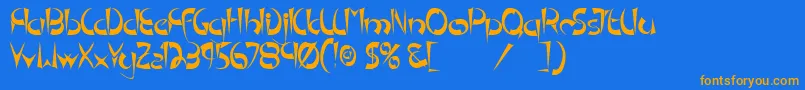 TmPedestalNormal Font – Orange Fonts on Blue Background