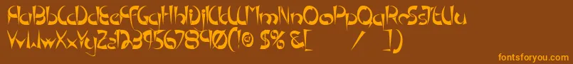 TmPedestalNormal Font – Orange Fonts on Brown Background