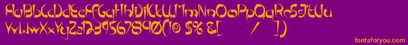 TmPedestalNormal Font – Orange Fonts on Purple Background