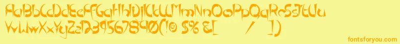 TmPedestalNormal Font – Orange Fonts on Yellow Background