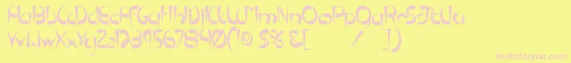 TmPedestalNormal Font – Pink Fonts on Yellow Background