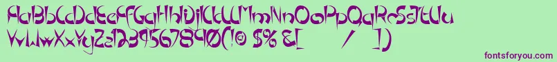TmPedestalNormal Font – Purple Fonts on Green Background