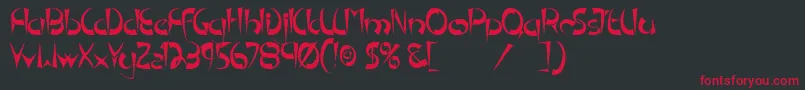 TmPedestalNormal-Schriftart – Rote Schriften auf schwarzem Hintergrund
