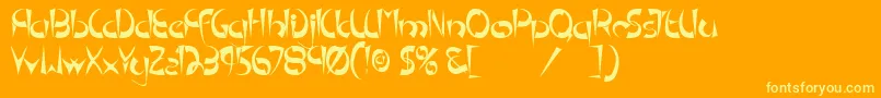 TmPedestalNormal Font – Yellow Fonts on Orange Background