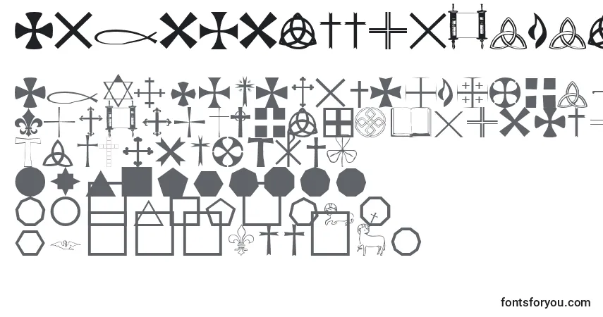 Schriftart StarcrossReligiousRegular – Alphabet, Zahlen, spezielle Symbole