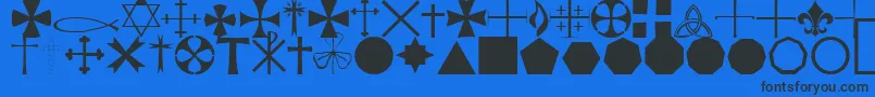フォントStarcrossReligiousRegular – 黒い文字の青い背景