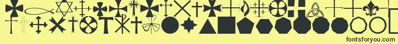 Шрифт StarcrossReligiousRegular – чёрные шрифты на жёлтом фоне