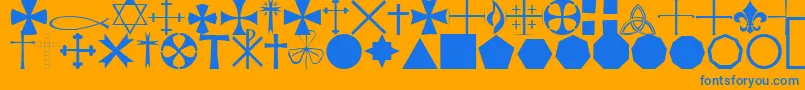 Шрифт StarcrossReligiousRegular – синие шрифты на оранжевом фоне