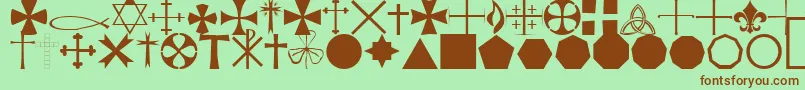 Czcionka StarcrossReligiousRegular – brązowe czcionki na zielonym tle