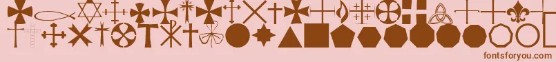 StarcrossReligiousRegular-fontti – ruskeat fontit vaaleanpunaisella taustalla