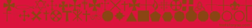 フォントStarcrossReligiousRegular – 赤い背景に茶色の文字