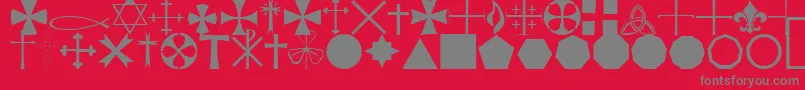 Czcionka StarcrossReligiousRegular – szare czcionki na czerwonym tle