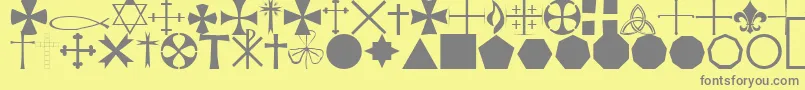 StarcrossReligiousRegular-Schriftart – Graue Schriften auf gelbem Hintergrund