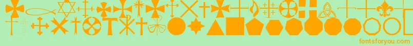 StarcrossReligiousRegular Font – Orange Fonts on Green Background