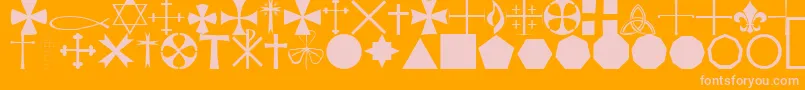Czcionka StarcrossReligiousRegular – różowe czcionki na pomarańczowym tle
