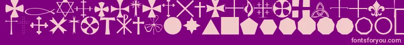 StarcrossReligiousRegular-fontti – vaaleanpunaiset fontit violetilla taustalla