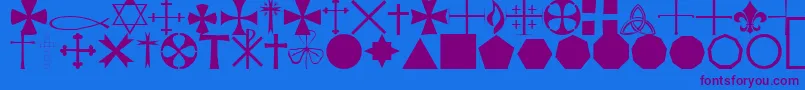 Шрифт StarcrossReligiousRegular – фиолетовые шрифты на синем фоне