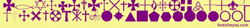 Шрифт StarcrossReligiousRegular – фиолетовые шрифты на жёлтом фоне