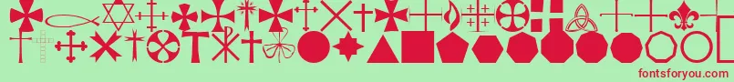 StarcrossReligiousRegular Font – Red Fonts on Green Background