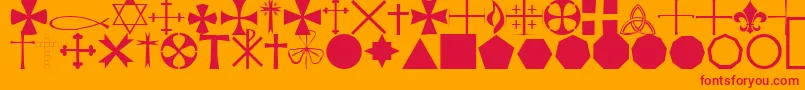 フォントStarcrossReligiousRegular – オレンジの背景に赤い文字