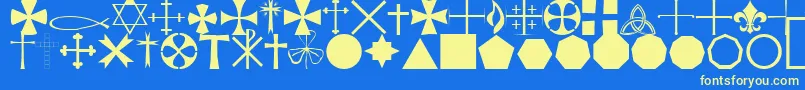 fuente StarcrossReligiousRegular – Fuentes Amarillas Sobre Fondo Azul