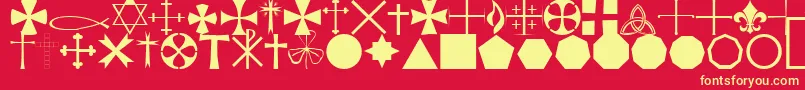 StarcrossReligiousRegular Font – Yellow Fonts on Red Background