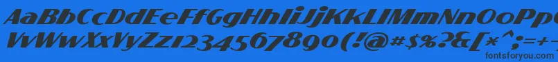 Шрифт FlighterPersonalUseOnly – чёрные шрифты на синем фоне