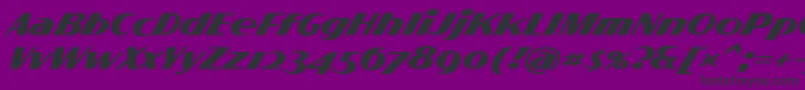 Fonte FlighterPersonalUseOnly – fontes pretas em um fundo violeta
