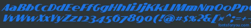 Fonte FlighterPersonalUseOnly – fontes azuis em um fundo preto