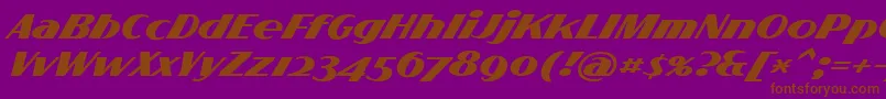 FlighterPersonalUseOnly-Schriftart – Braune Schriften auf violettem Hintergrund