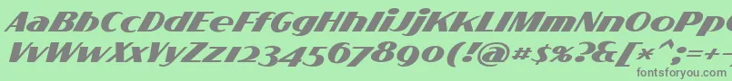 フォントFlighterPersonalUseOnly – 緑の背景に灰色の文字